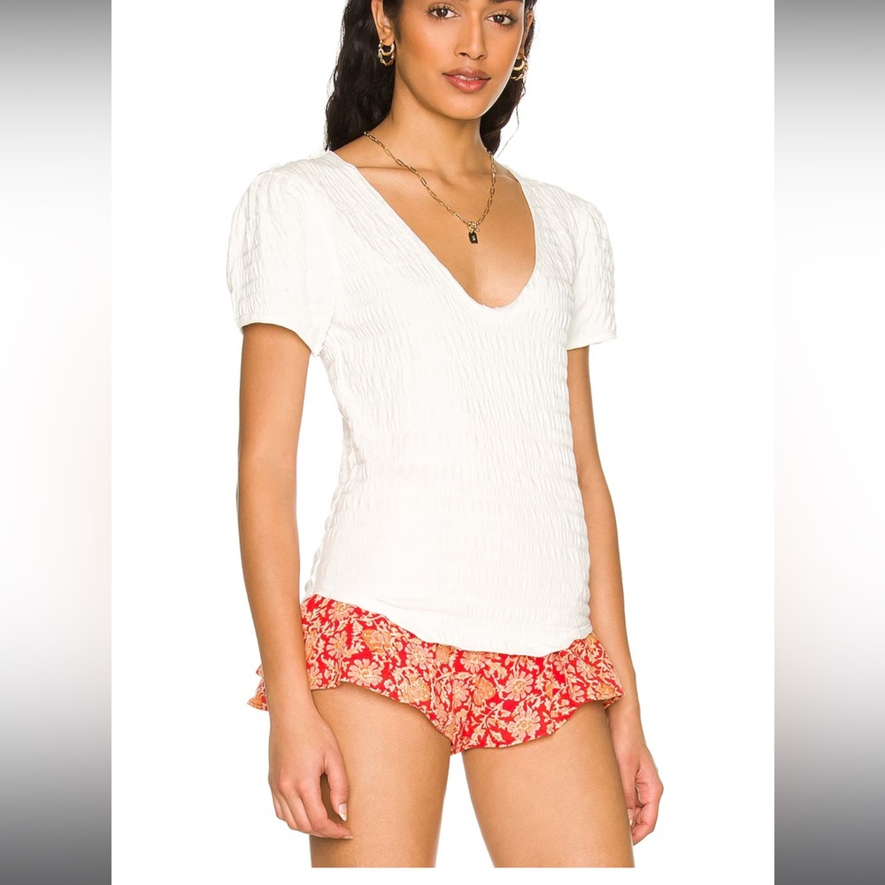 Free People Sugar Cube Tee in Optic white